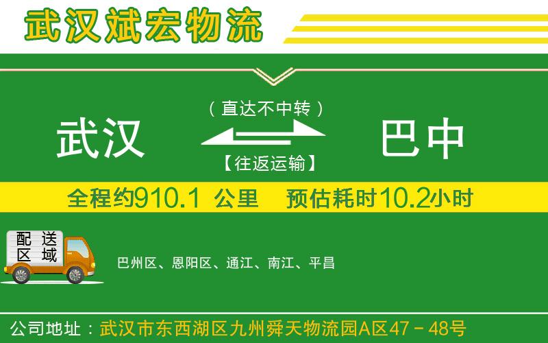 武漢到巴中貨運公司