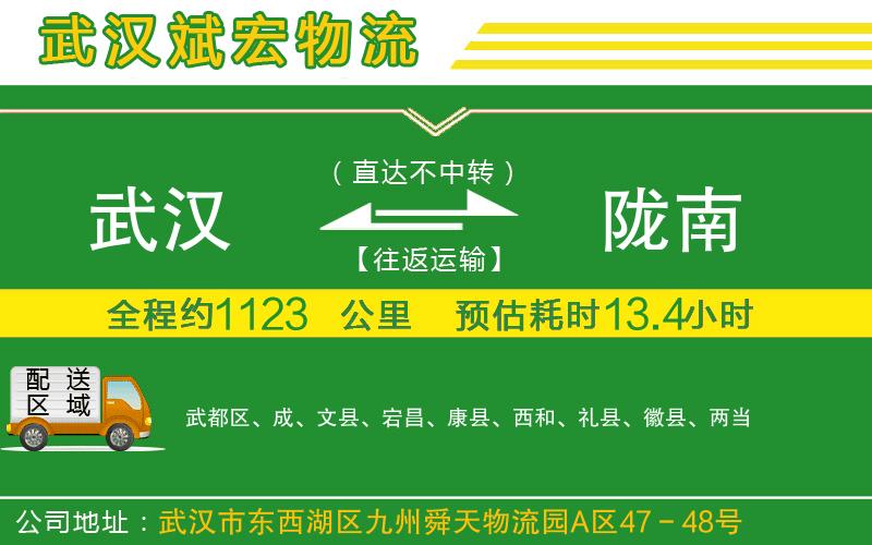 武漢到隴南貨運公司