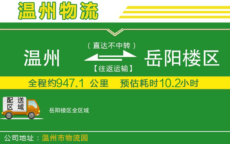 溫州到岳陽樓區(qū)物流公司