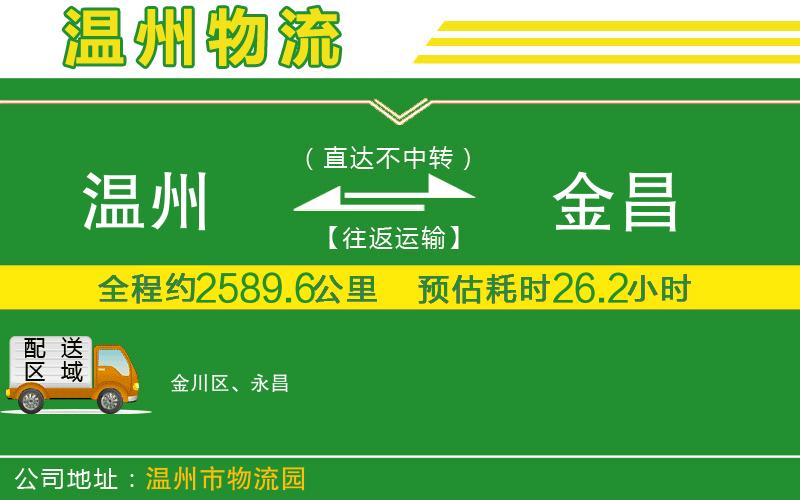 溫州到金昌物流專線