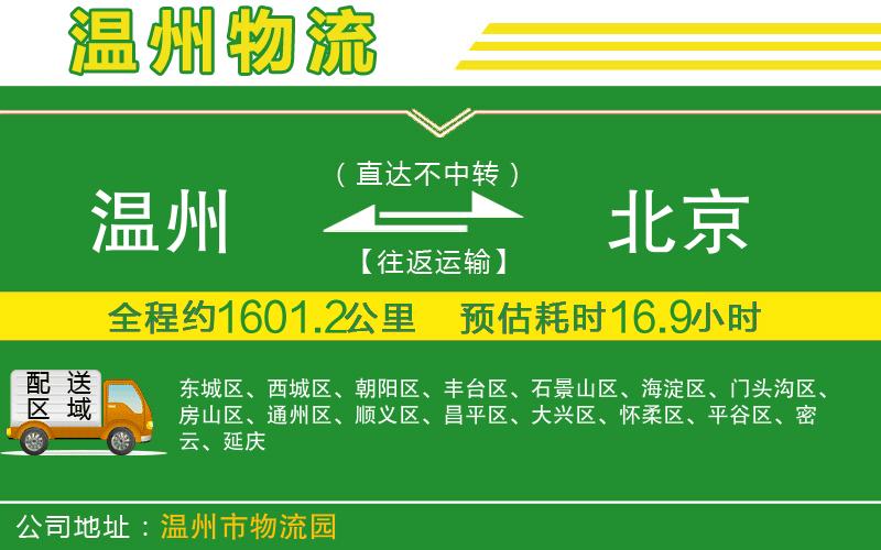溫州到北京貨運公司
