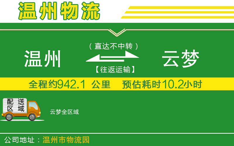 溫州到云夢貨運專線